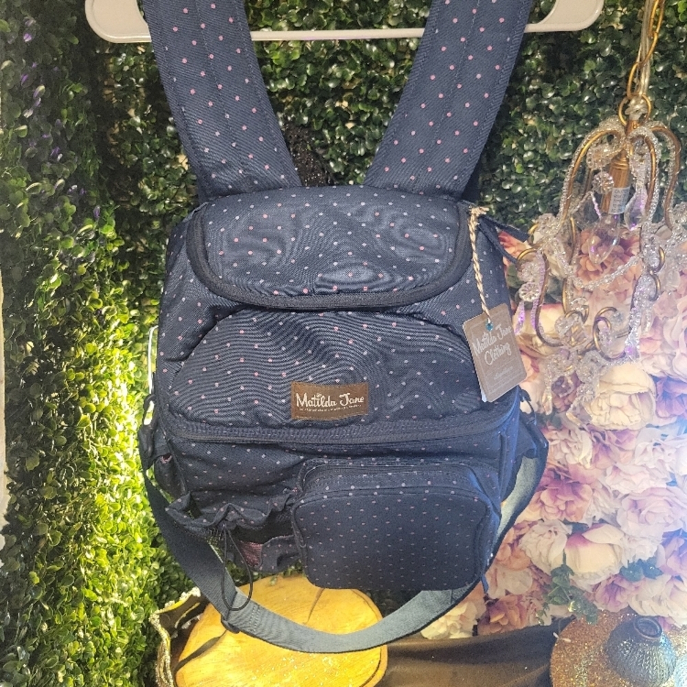 Matilda Jane Navy Purple Polka Dot Cooler Backpack